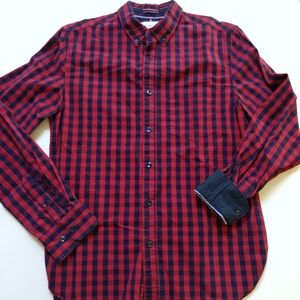 Slim Fit Men's Small Plaid Shirt